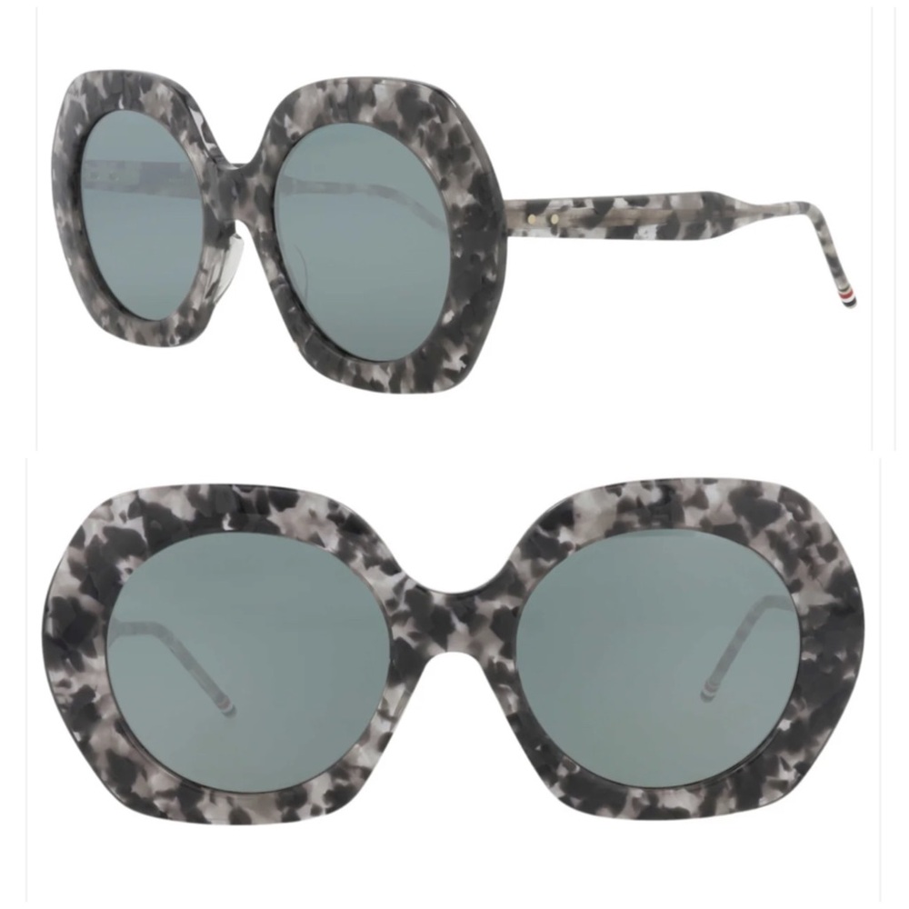 Authentic Thom Browne Black and Gray Patterned Sunglasses